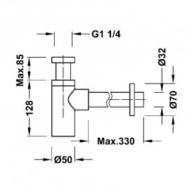 Сифон для раковины Tres телескопический черный матовый 13463410NM