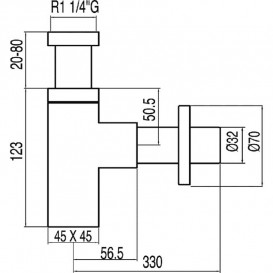 Сифон для раковини Tres телескопічний чорний матовий 13463420NM