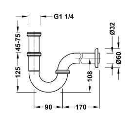Сифон для раковини Tres телескопічний хром 134215024