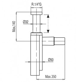 Сифон для раковини Tres телескопічний зі спідницею білий матовий 16110342BM