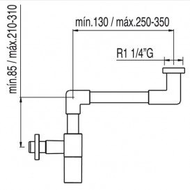 Сифон для раковины Tres видимый коленчатый телескопический хром 16110362