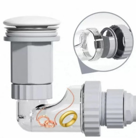 Сифон для раковини VBI меблевий з білим клапаном VBI-059101WT