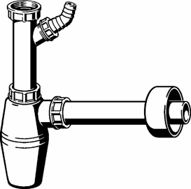 Сифон для раковини Viega 1¼ із підключенням пральної машини пластик білий 326319