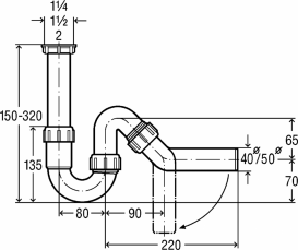 Сифон для раковины Viega 1½ пластик белый 102821