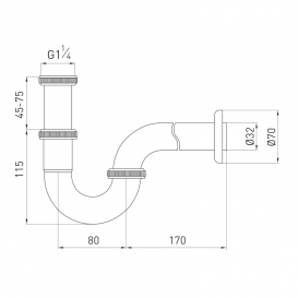 Сифон для раковины Volle латунь хром 9000.094301