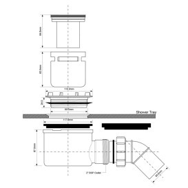 Сифон для слива в пол McAlpine 50 мм CD-HC2750L-NG-PB