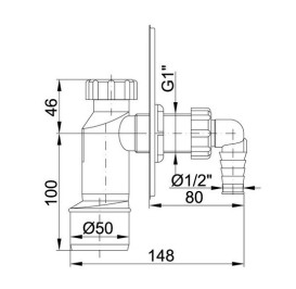 Сифон для стиральной машины Styron с накладкой из нержавеющей стали STY-511