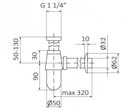 Сифон для умывальника GRB хром 00030001
