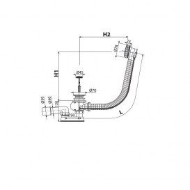 Сифон для ванни AlcaPlast автомат комплект золото A55GOLD