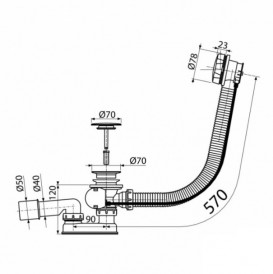 Сифон для ванни Koller Pool A55KM автомат B70CPMA-57