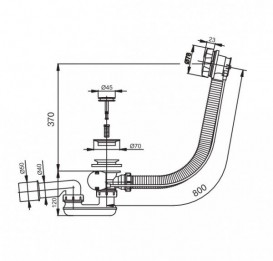 Сифон для ванны Koller Pool автомат комплект металл 80 см A55K-80 (KP)