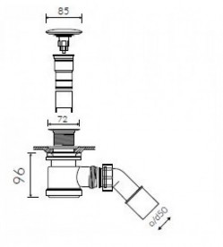 Сифон для ванни Marmorin без переливу пластиклатунь білий SBKW