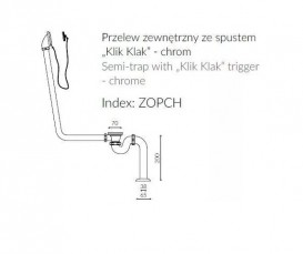 Сифон для ванны Marmorin Fama декоративный латунь хром ZOPCH
