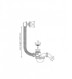Сифон для ванны Marmorin Pop Up автоматический с переливом белый/хром SWA