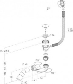 Сифон для ванн и поддонов Radaway Clic-Clak R135