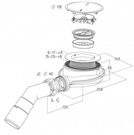Сифон для душевого поддона Radaway Turboflow белый TBXS