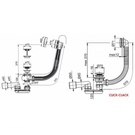 Сифон для ванны Ravak с переливом 800 хром X01318