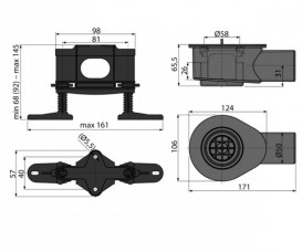 Сифон для водоотводящего желоба AlcaPlast с комплектом регулируемых ног APZ-S9