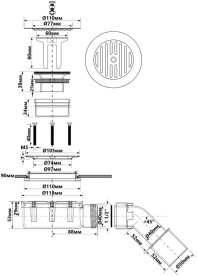 Сифон McAlpine для душевого поддона 90 мм хром MP2730L3H-SL