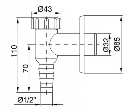 Сифон зі штуцером MCH для підключення пральної машини хром CH 529-K