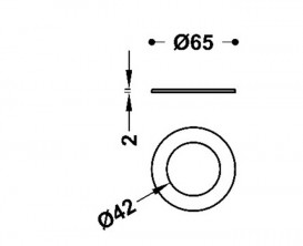 Силиконовое уплотнение Tres 65x42x2 мм 25477010