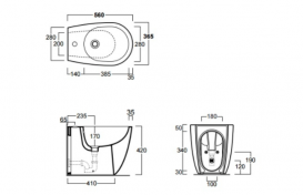 Биде напольное Simas коллекция Vignoni 56x37x42 с переливом VI 04