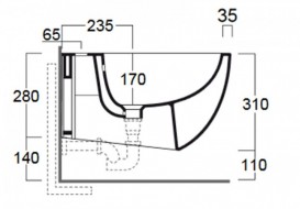 Биде подвесное Simas коллекция Vignoni 56x37x31 VI 19 + F85