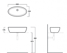Раковина для ванної накладна Simas колекція Spazio біла LFT64