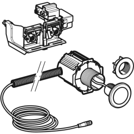 Система электронного управления смывом унитаза Geberit для смывного бачка скрытого монтажа Sigma 12 см латунь черный матовый 115.936.14.6