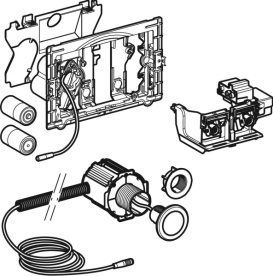 Система электронного управления смывом унитаза Geberit для смывного бачка скрытого монтажа Sigma 12 см латунь черный матовый 115.937.14.6