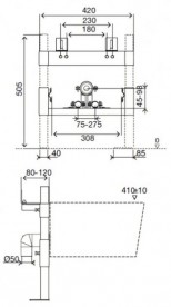 Система инсталляции для биде Imprese белый i4300