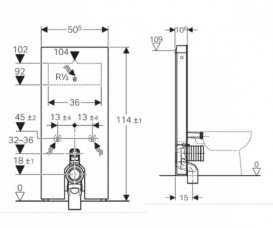 Система інсталяції для підлогового унітазу Geberit Monolith скло пісок 131.033.TG.5