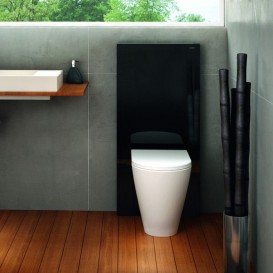 Система інсталяції для підлогового унітазу Geberit Monolith Plus скло чорний 131.201.SJ.5