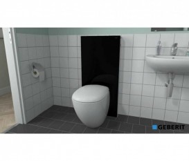 Система инсталляции для напольного унитаза Geberit Monolith Plus стекло чёрный 131.233.SJ.5