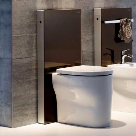 Система інсталяції для підлогового унітазу Geberit Monolith Plus скло умбра 131.233.SQ.5