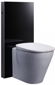 Система инсталляции для напольного унитаза Geberit Monolith Plus 101 см черное стекло/алюминий черный хром 131.201.SJ.6