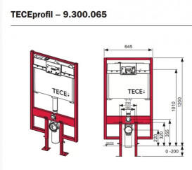 Система инсталляции для подвесного унитаза TECE с креплениями и комплектом звукоизоляции 9300065
