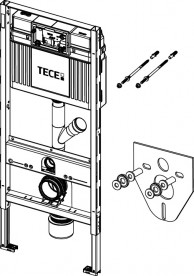 Система інсталяції для підвісного унітазу TECE із підключенням до вентиляції 9300089