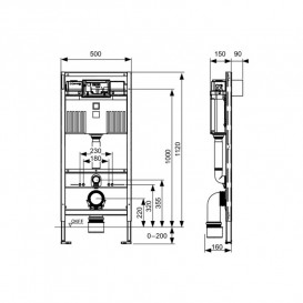 Система инсталляции для подвесного унитаза TECE TECEprofil сталь 9300302