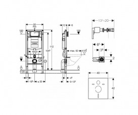 Система инсталляции для подвесного унитаза Geberit Duofix 3 в 1 111.300.00.5+111.815+156.050.00.1