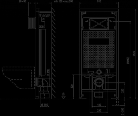 Система інсталяції для підвісного унітазу Ravak G / 1200 під гіпсокартон сталь / пластик X01459