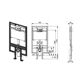 Система инсталляции для подвесного унитаза TECE ТЕСЕprofil глубина 8 см 9300040