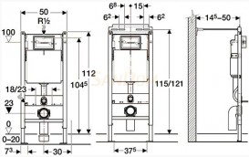 Система инсталляции для подвесного унитаза Geberit Duofix с клавишей Delta21 альпийский белый 458.122.11.1