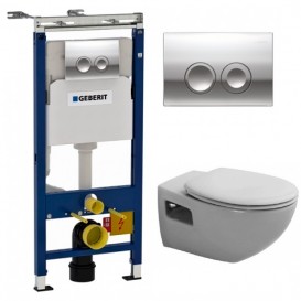 Система инсталляции для подвесного унитаза Geberit Duofix с клавишей Delta21 глянцевый хром 458.122.21.1