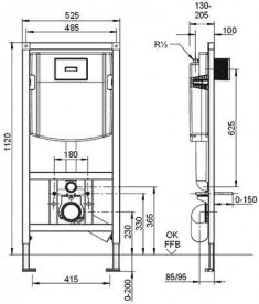 Система инсталляции для подвесного унитаза Villeroy&Boch ViConnect 3в1 52 5х112х13 5 92246100+92218068