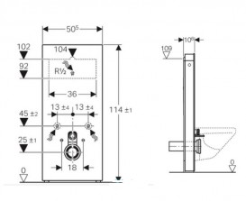 Система инсталляции для подвесного унитаза Geberit Monolith 114 см стекло лава/алюминий черный хром 131.031.JK.5