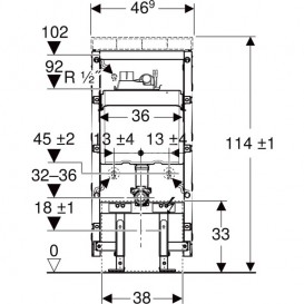 Система инсталляции для подвесного унитаза Geberit Monolith Plus 114 см фасад по индивидуальному заказу 131.188.00.5