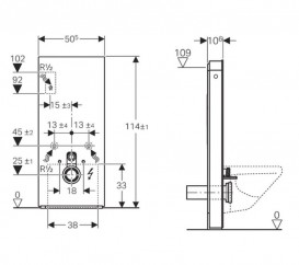 Система инсталляции для подвесного унитаза Geberit Monolith Plus 114 см керамика под сланец/алюминий черный хром 131.231.00.5