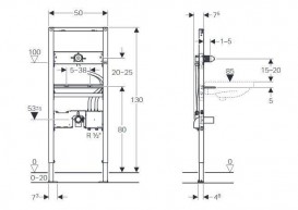 Система инсталляции для раковин Geberit Duofix для скрытого функционального блока 130 см 111.560.00.2