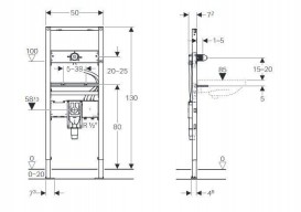 Система інсталяції для раковин Geberit Duofix для прихованого функціонального блоку 130 см 111.562.00.2